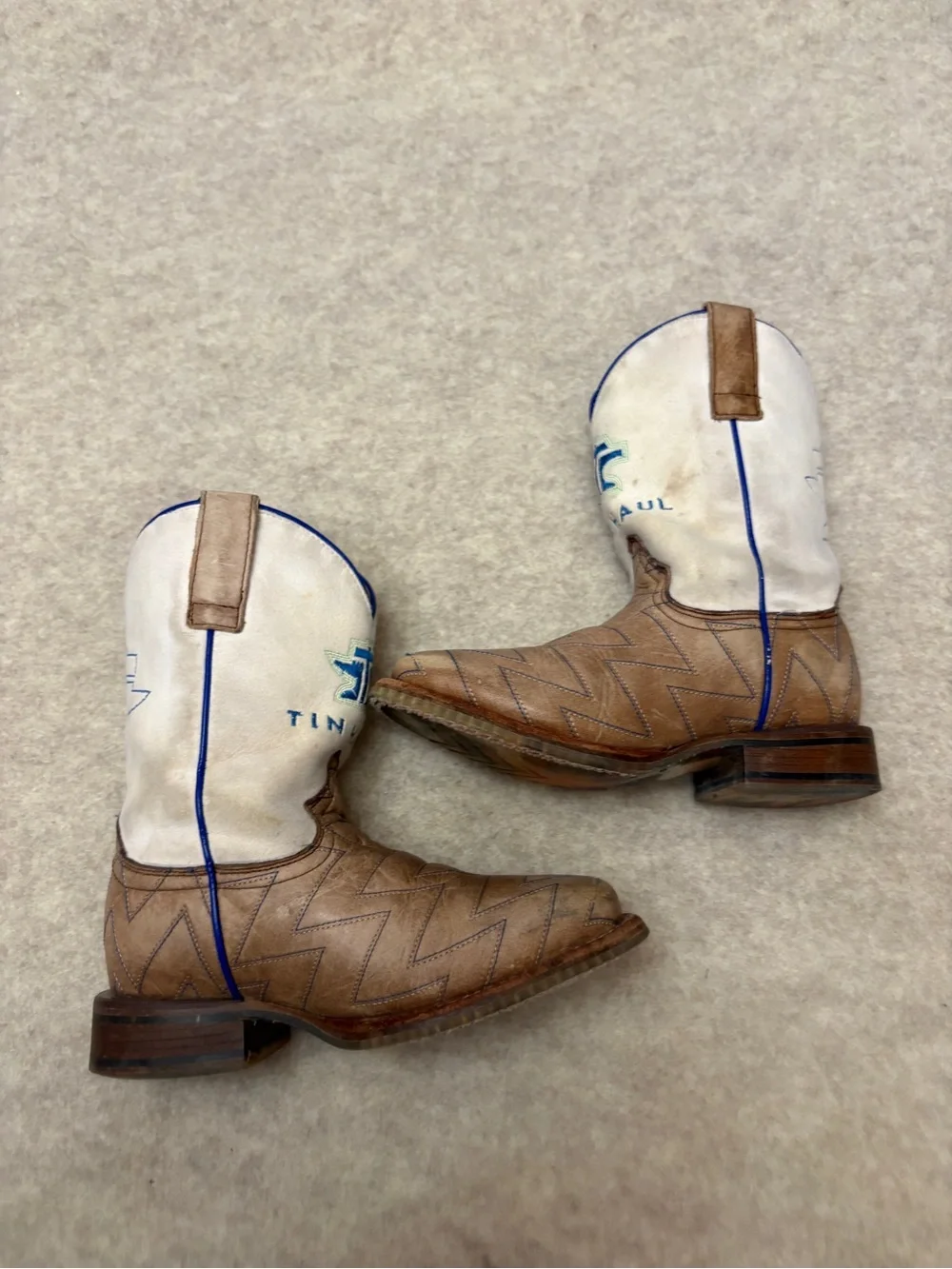 Tin Haul Master Blaster Leather Square Toe Western Cowboy Boots Kid Boys Size 13